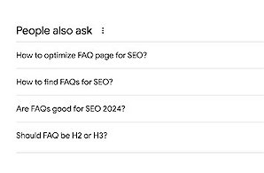 Google's people also ask rich snippet that has a dropdown with questions asked by users on Google search