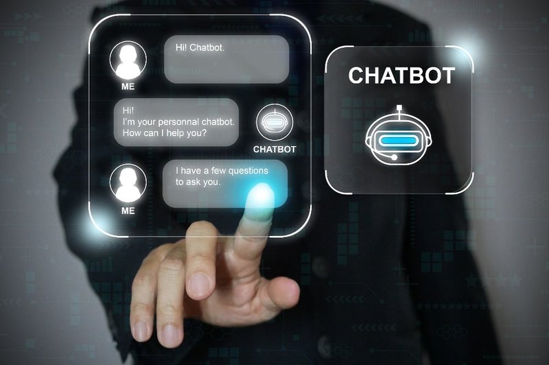 Finger tapping a digital chatbot icon, symbolizing real-time online shopping support