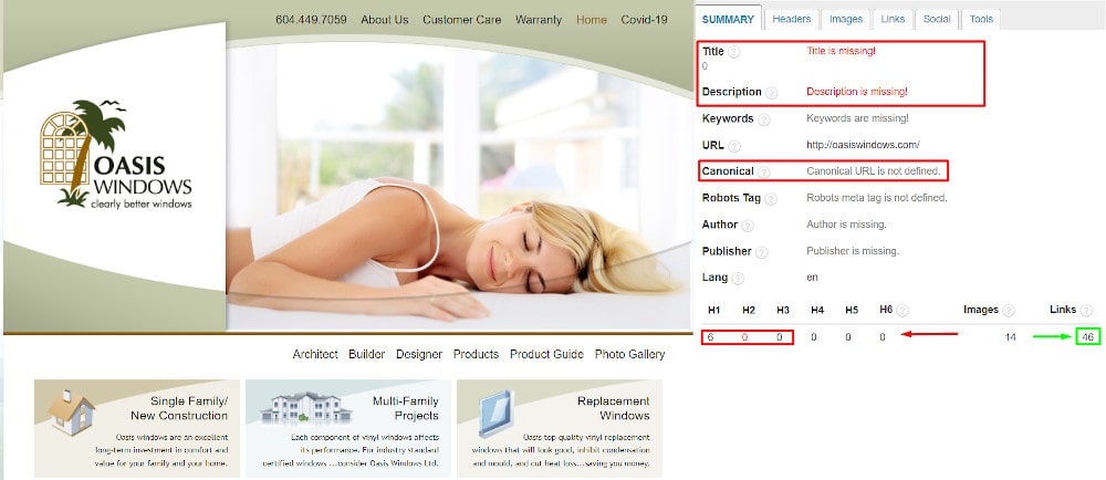Example of a page that only developers worked on